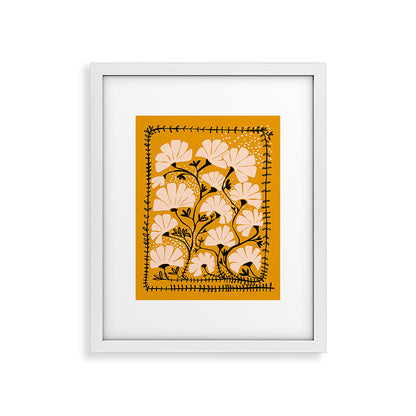 Ever blooming good vibes mustard yellow Framed Art Print Gallery Image 26