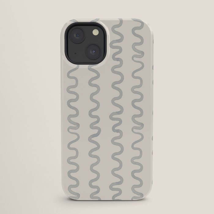 Watercolor Squiggly Lines - Blue Cream iPhone Case Gallery Image 25