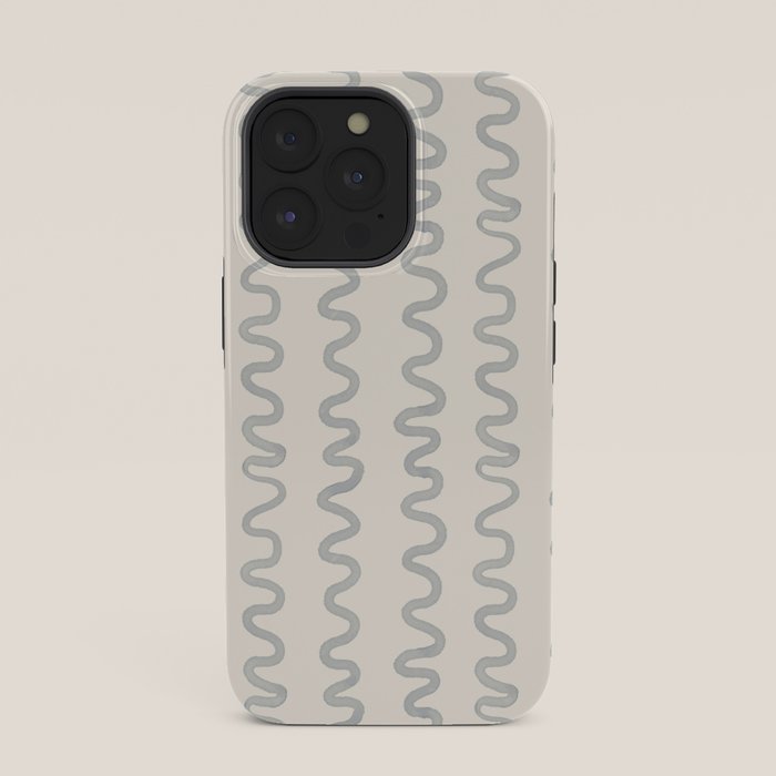 Watercolor Squiggly Lines - Blue Cream iPhone Case Gallery Image 35