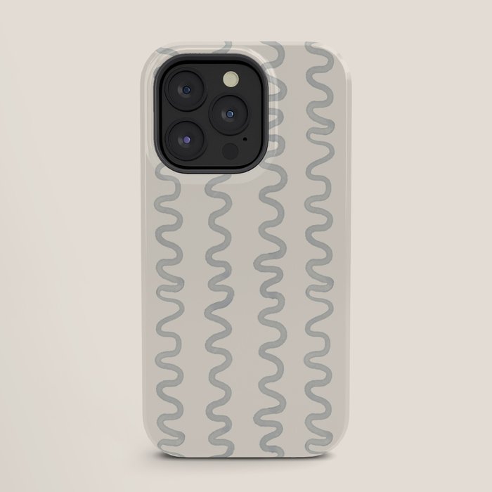 Watercolor Squiggly Lines - Blue Cream iPhone Case Gallery Image 27