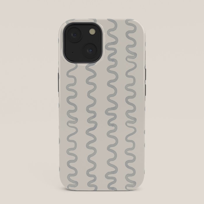 Watercolor Squiggly Lines - Blue Cream iPhone Case Gallery Image 33