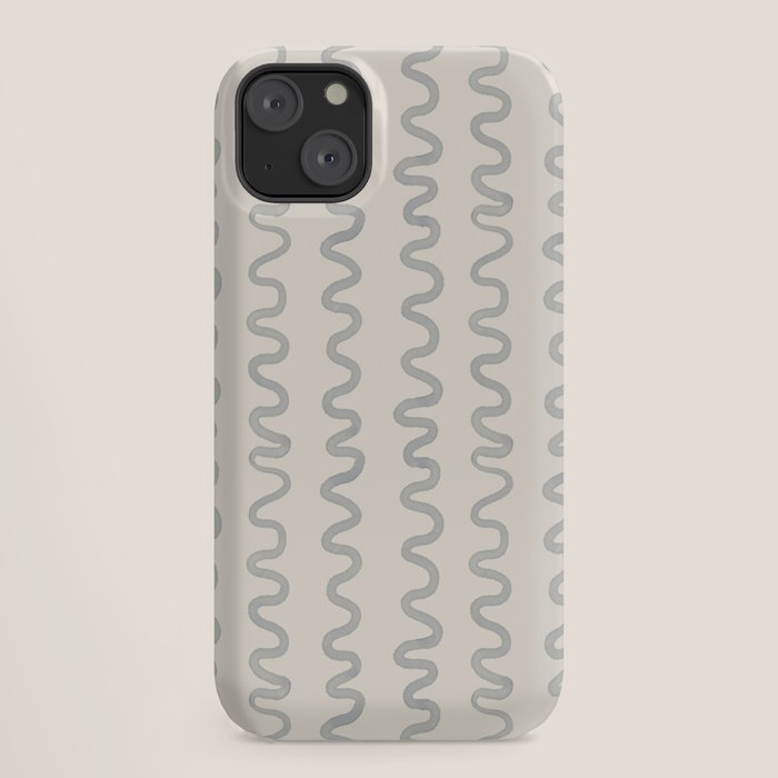 Watercolor Squiggly Lines - Blue Cream iPhone Case Gallery Image 18