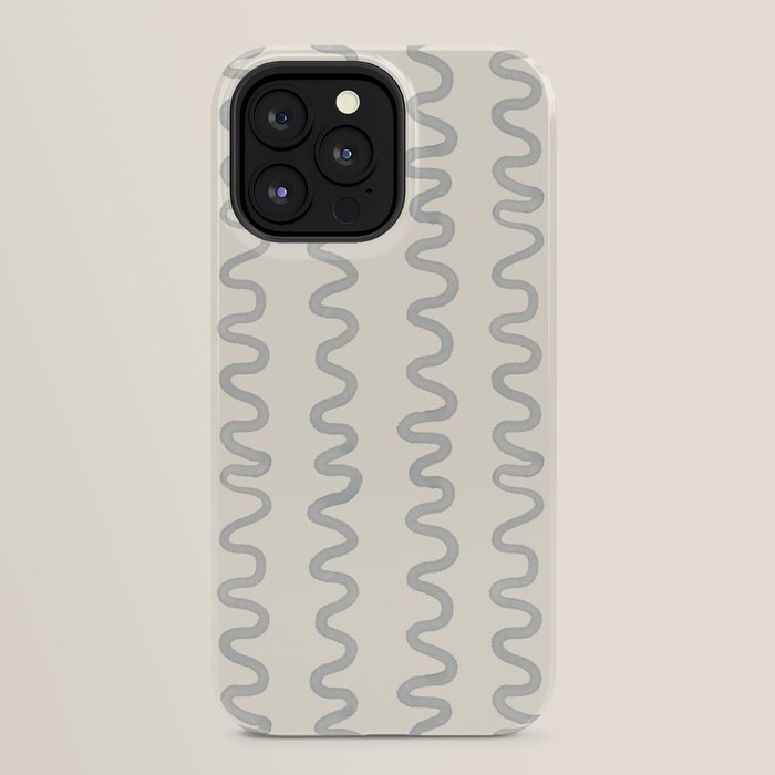 Watercolor Squiggly Lines - Blue Cream iPhone Case Gallery Image 32