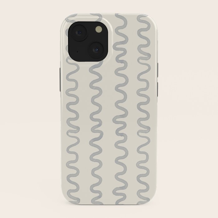 Watercolor Squiggly Lines - Blue Cream iPhone Case Gallery Image 38