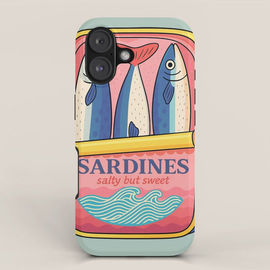 Tin of Love - Sardines in a Can with Heart Tail iPhone Case Gallery Image 1