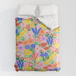 Colorful Summer Flower Meadow Happy Hand Drawn Wildflowers Comforter Gallery Image 1