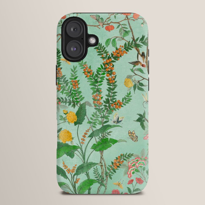 Chinoiserie Aqua Mint Floral Garden Fresco iPhone Case Gallery Image 14