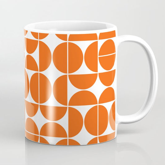 Mid Century Modern Geometric 04 Orange Coffee Mug Gallery Image 1
