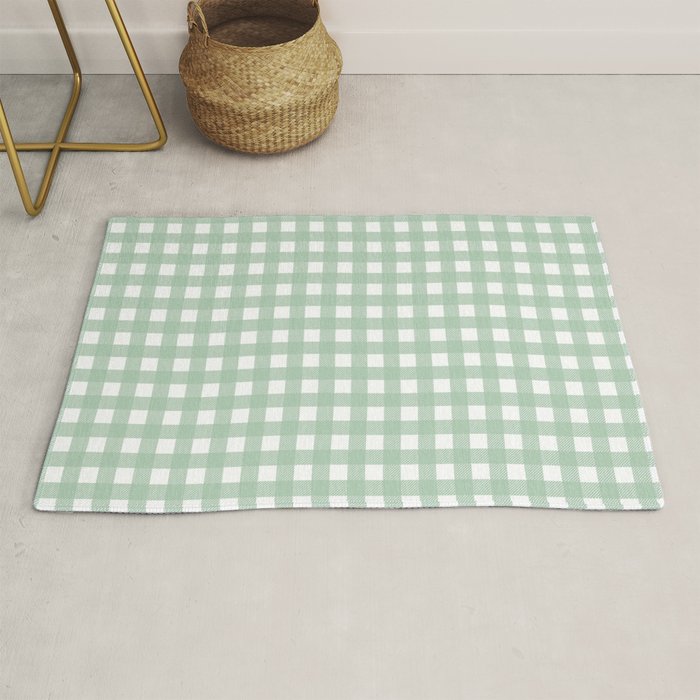 Buffalo Checks in Sage Green and White Rug Gallery Image 1