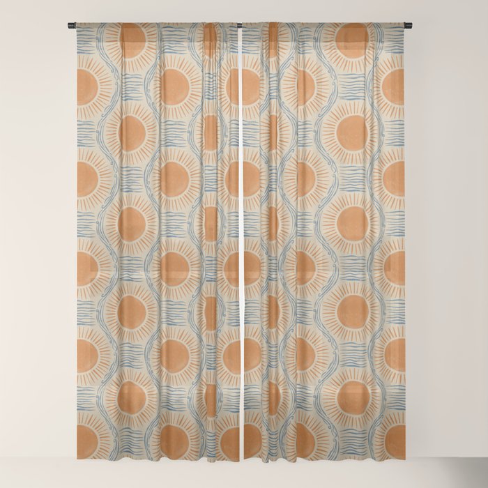 Boho Sun and Sea Vintage Ogee Window Curtain Gallery Image 18