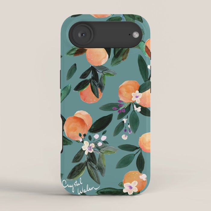 Dear Clementine - oranges teal by Crystal Walen iPhone Case Gallery Image 2