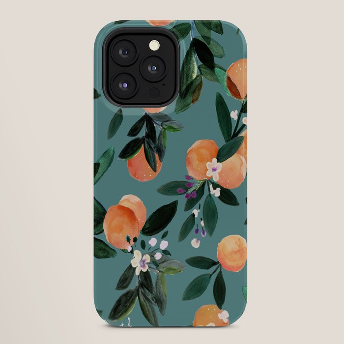 Dear Clementine - oranges teal by Crystal Walen iPhone Case Gallery Image 28