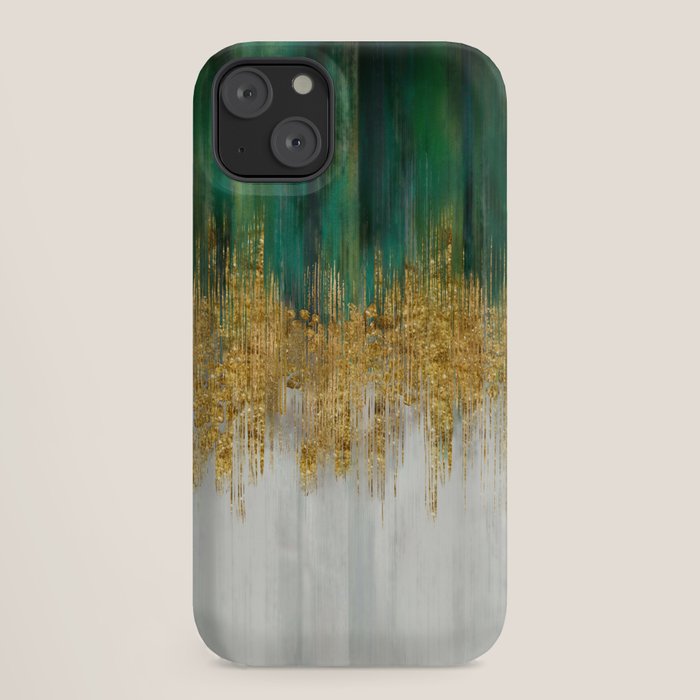 Green and gold motion abstract iPhone Case Gallery Image 18