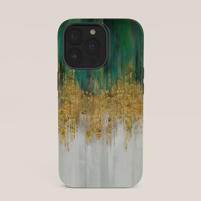 Green and gold motion abstract iPhone Case Gallery Image 35