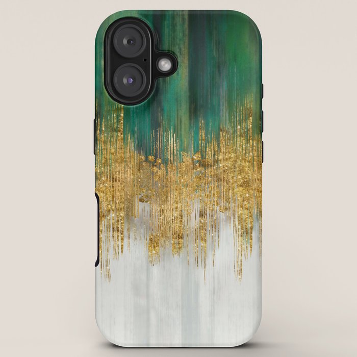 Green and gold motion abstract iPhone Case Gallery Image 5