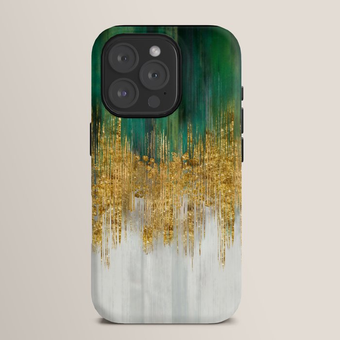 Green and gold motion abstract iPhone Case Gallery Image 15