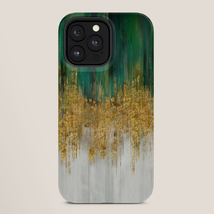 Green and gold motion abstract iPhone Case Gallery Image 28
