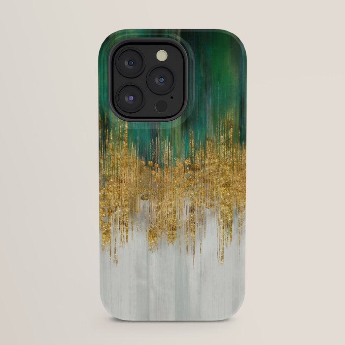 Green and gold motion abstract iPhone Case Gallery Image 31