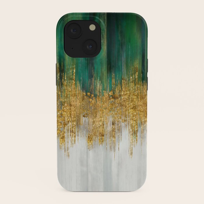 Green and gold motion abstract iPhone Case Gallery Image 38