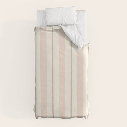 ivy stripes - cream, rust and terracotta Duvet Cover Gallery Image 5
