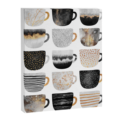 Pretty Coffe Cups 3 - White Canvas Print Gallery Image 4