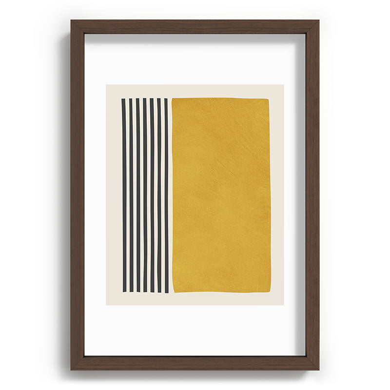 Mustard Yellow Black Lines Abstract Art Framed Art Print Gallery Image 65