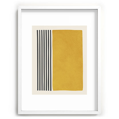 Mustard Yellow Black Lines Abstract Art Framed Art Print Gallery Image 79
