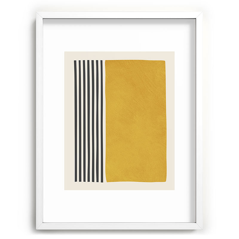 Mustard Yellow Black Lines Abstract Art Framed Art Print Gallery Image 78