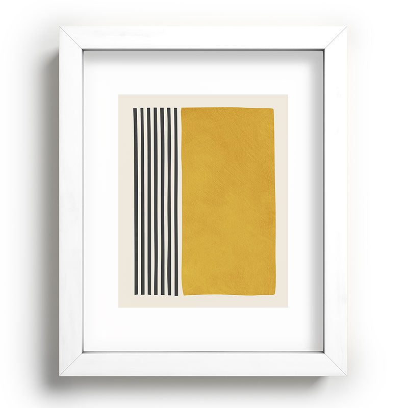 Mustard Yellow Black Lines Abstract Art Framed Art Print Gallery Image 76
