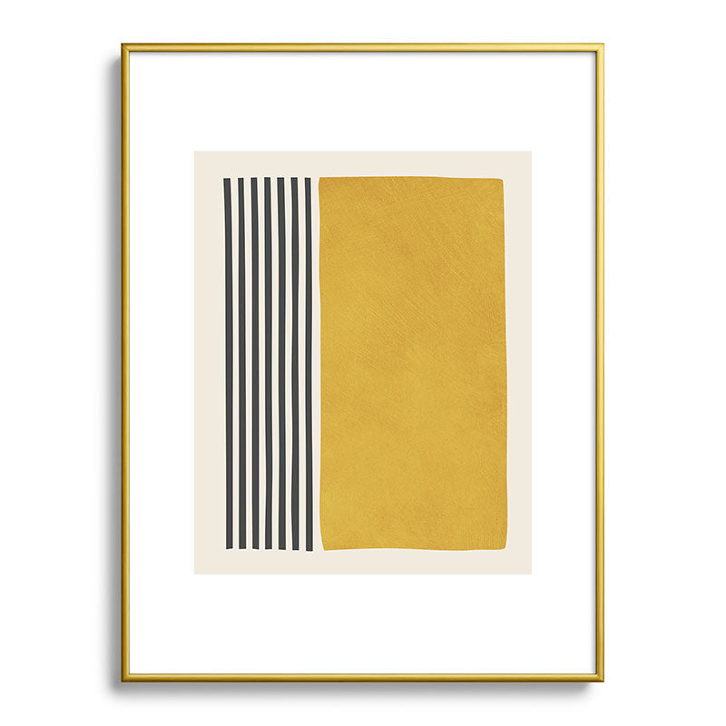 Mustard Yellow Black Lines Abstract Art Framed Art Print Gallery Image 91