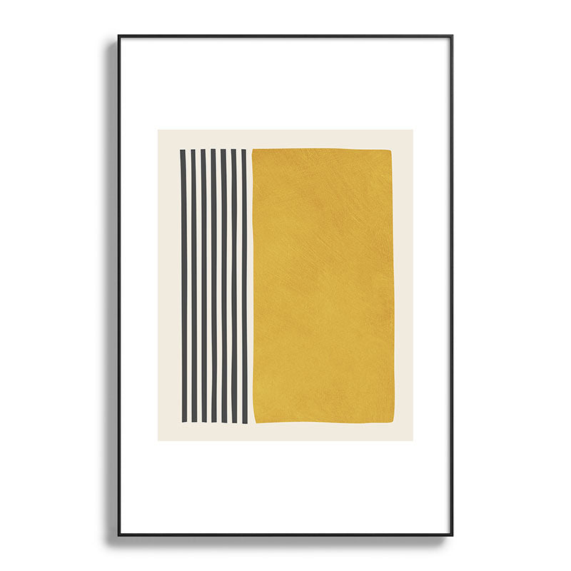 Mustard Yellow Black Lines Abstract Art Framed Art Print Gallery Image 86
