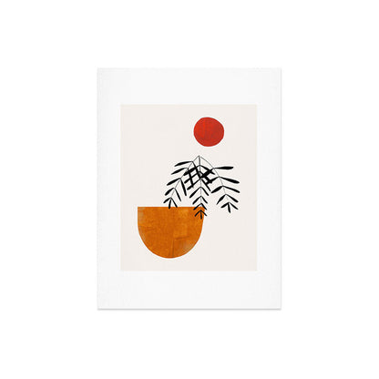 'Autumn Vine' Minimal Mid Century Abstract Shapes With Floral Plant Motif Boho Vintage Paper Collage Line Drawing Art Print Gallery Image 6