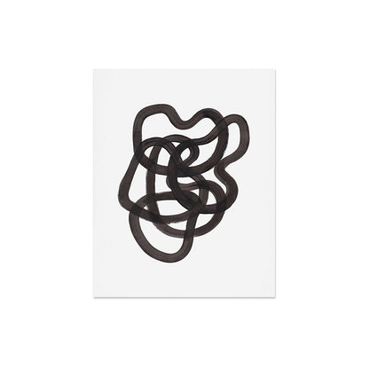 'Ink Memories' Minimalist Ink Line Drawing Abstract Black Brush Strokes Modern Funky Maze by Ejaaz Haniff Art Print Gallery Image 4