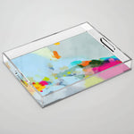 pink hill with sun ray Acrylic Tray Gallery Image 1
