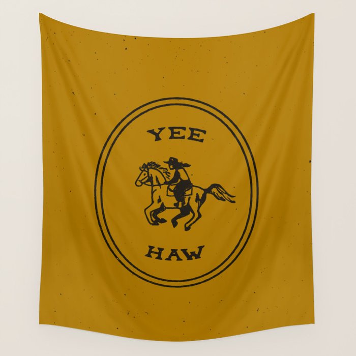 Yee Haw in Gold Wall Tapestry Gallery Image 3