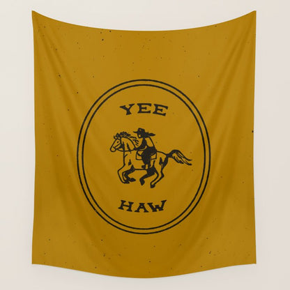 Yee Haw in Gold Wall Tapestry Gallery Image 3