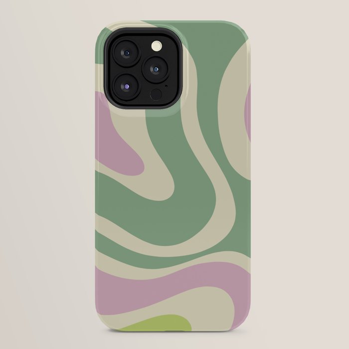 Modern Retro Liquid Swirl Abstract in Soft Pastel Lavender Pink Lime Green Cream iPhone Case Gallery Image 32