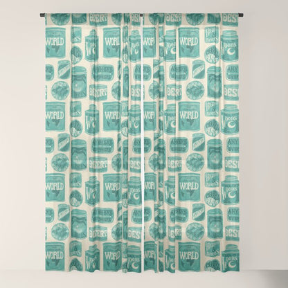 Vagabondâs Cupboard - teal and cream Window Curtain Gallery Image 18