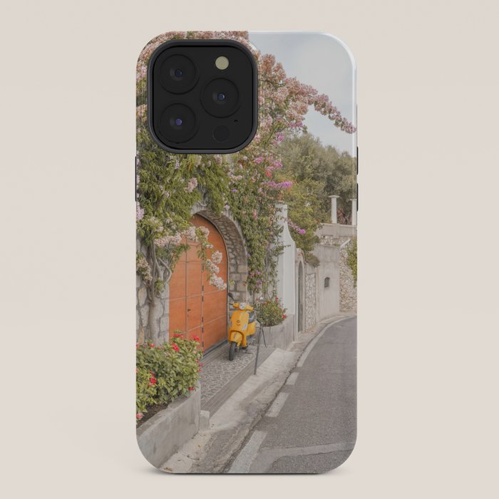 Floral Road on Capri Island | Pastel Color Street in Italy Summer Art Print | Wanderlust Vibes Travel Photography iPhone Case Gallery Image 36