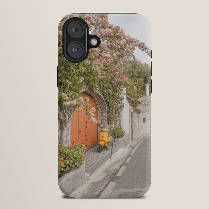 Floral Road on Capri Island | Pastel Color Street in Italy Summer Art Print | Wanderlust Vibes Travel Photography iPhone Case Gallery Image 10