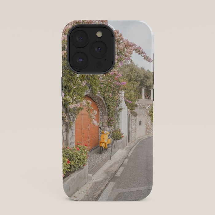 Floral Road on Capri Island | Pastel Color Street in Italy Summer Art Print | Wanderlust Vibes Travel Photography iPhone Case Gallery Image 35