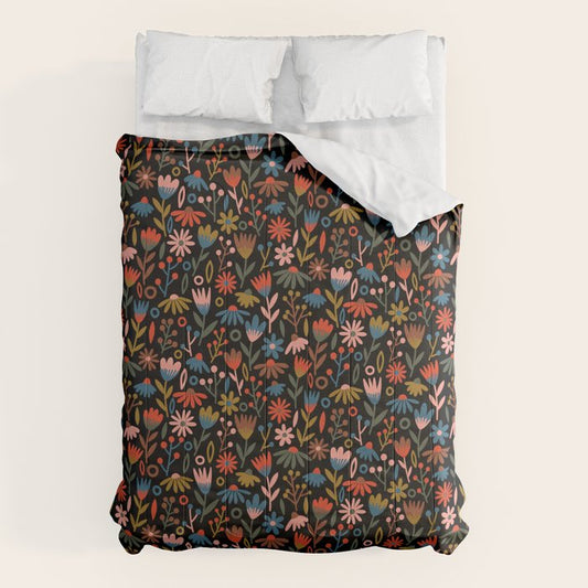 Exotic Midnight Floral Garden Comforter Gallery Image 1
