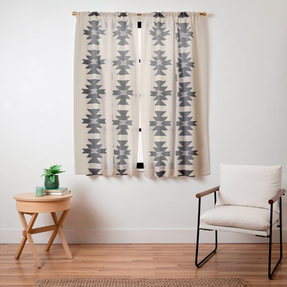 Southwestern Arrow Pattern 232 Black and Beige Window Curtain Gallery Image 15