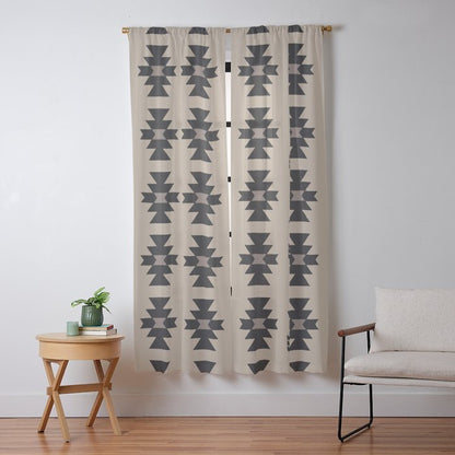 Southwestern Arrow Pattern 232 Black and Beige Window Curtain Gallery Image 9