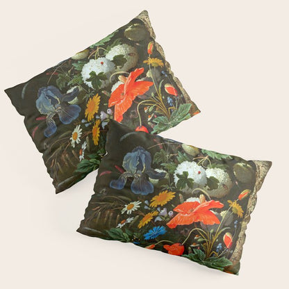Abraham Mignon Flowers in a Forest Landscape Pillow Sham Gallery Image 3