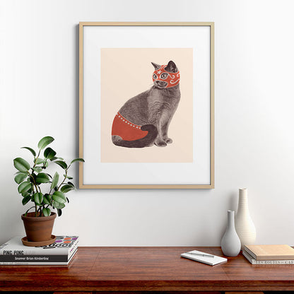 Cat Wrestler Framed Art Print Gallery Image 21