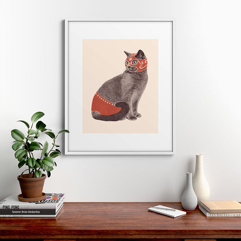 Cat Wrestler Framed Art Print Gallery Image 28