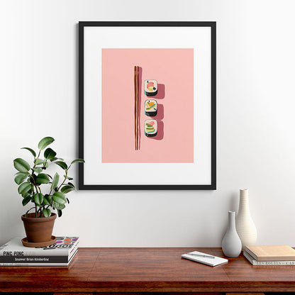Pink Sushi Rhythm Framed Art Print Gallery Image 35