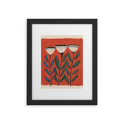 Terracotta Folk Blooms Framed Art Print Gallery Image 34