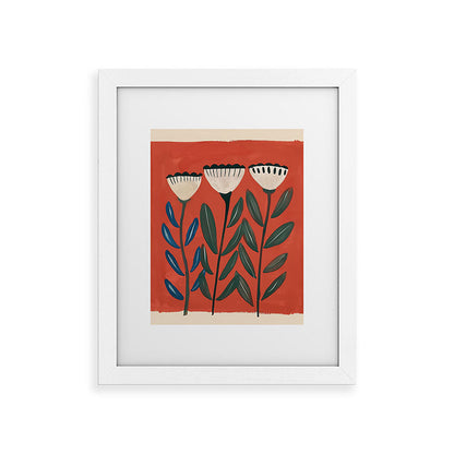 Terracotta Folk Blooms Framed Art Print Gallery Image 51